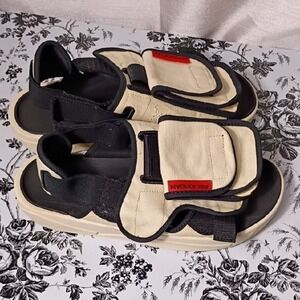 Jordan Black and Cream Sandals Size 9